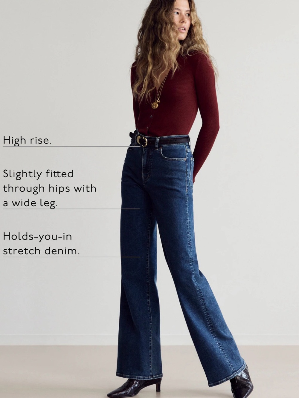 Madewell The Wide-Leg Jean in Super Stretch Denim Sz 27 - Picture 3 of 7